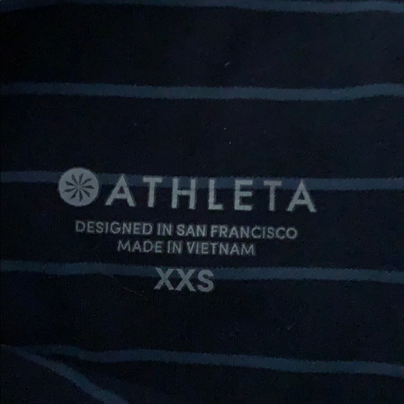 Athleta Navy Blue Striped Capri Pants Leggings XXS - Picture 3 of 3